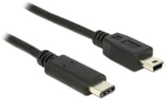DELOCK propojovací kábel USB-C/M - USB 2.0 Mini B/M, 0,5m, čierna