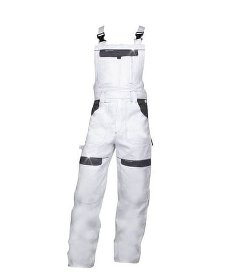 ARDON SAFETY Nohavice s náprsenkou COOL TREND bielo-sivé predĺžené