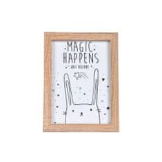 Homea Detský obrázok s rámikom králik Magic Happens 13 x 18 cm