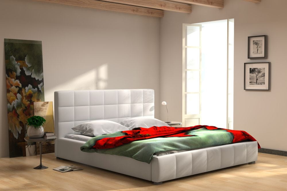 eoshop Manželská posteľ Chester 140 + rošt, lamino, bez matraca, s úložným priestorom
