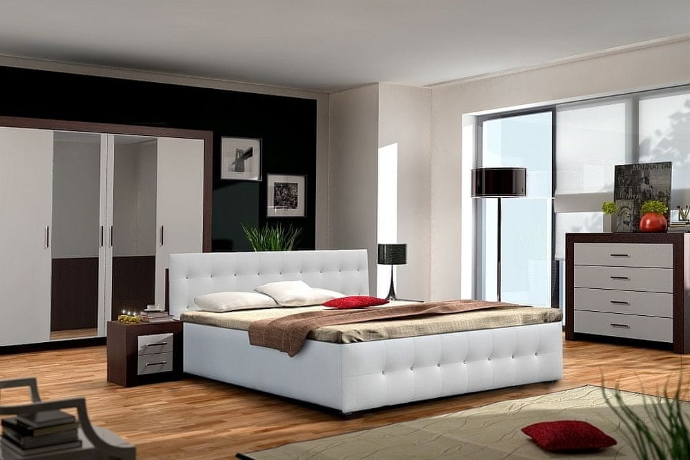 eoshop Manželská posteľ Figaro 140x200 cm + rošt, lamino, bez matraca
