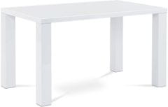 Autronic Jedálenský stôl 135x80x76 cm, vysoký lesk biely AT-3007 WT