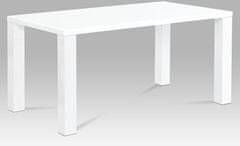 Autronic Jedálenský stôl 160x90x76 cm, vysoký lesk biely AT-3008 WT