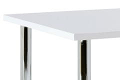 Autronic Jedálenský stôl 90x90 cm, chróm / vysoký lesk biely AT-1913B WT
