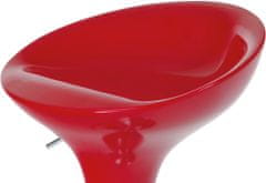 Autronic Barová stolička, červený plast, chrómová podnož, výškovo nastaviteľná AUB-9002 RED