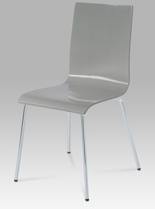 Autronic Jedálenská stolička chróm / vysoký lesk šedý C-520 GREY