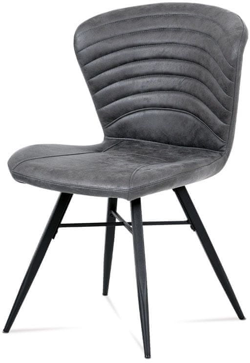 Autronic Jedálenská stolička, šedá látka ročník, kov čierny mat HC-442 GREY3