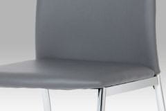 Autronic Jedálenská stolička koženka šedá / chróm
