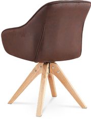 Autronic Jedálenský a konferenčná stolička, poťah hnedá látka v dekore brúsenej kože, nohy masi HC-772 BR3