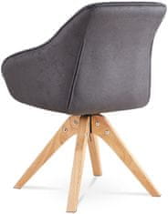Autronic Jedálenský a konferenčná stolička, poťah šedá látka v dekore brúsenej kože, nohy masív HC-772 GREY3