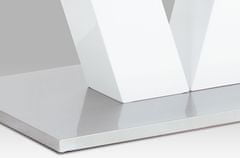 Autronic Rozkladacia jedálenský stôl 120+40x80 cm, fehér fényű / brúsený nerez HT-510 WT