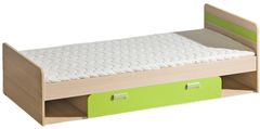 CASARREDO LIMO L13 posteľ s úložným priestorom jaseň/zelená