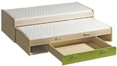 CASARREDO LIMO L16 výsuvná posteľ s úľ. priestorom jaseň/zelená