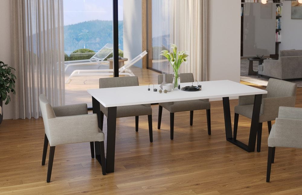 CASARREDO Jedálenský stôl KAISARA 185x67 cm čierna / biela