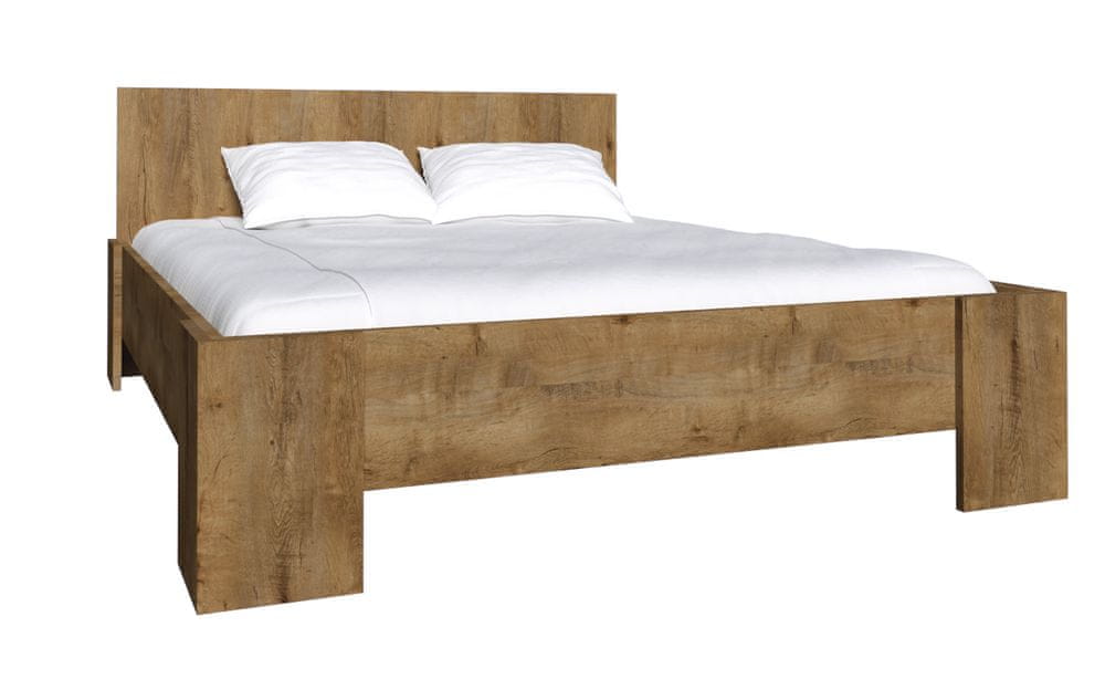 eoshop Manželská posteľ Colorado 2L, 180x200 cm, dub lefkas / sivá, lamino
