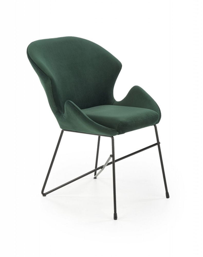 Halmar Kovová stoličky K458, tmavo zelená
