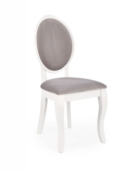 Halmar Drevená stolička Velo, biela / šedá