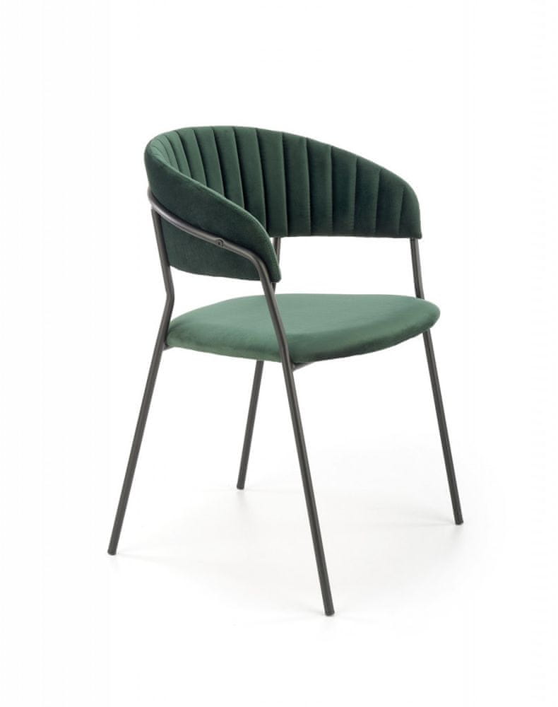 Halmar Kovová stoličky K426, tmavo zelená