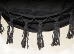 IWHOME Závesné kreslo DIONA so strapcami čierna IWH-10190012