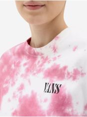 Vans Bielo-ružové dámske batikované tričko s dlhým rukávom VANS XS