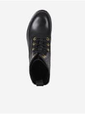 Tommy Hilfiger Čierne dámske kožené členkové topánky na podpätku Tommy Hilfiger 36