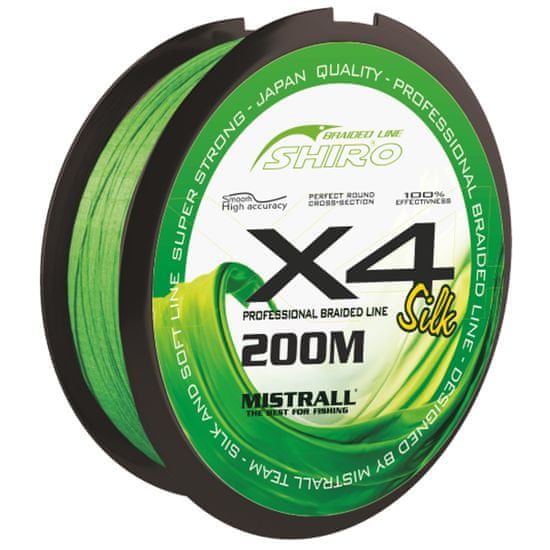 Mistrall šnúra Shiro braided line X4 0,32mm 200m zelená