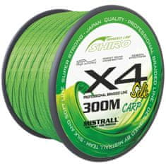 Mistrall šnúra Shiro braided line carp X4 0,36mm 300m zelená