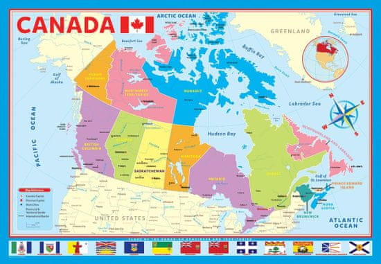 EuroGraphics Puzzle Mapa Kanady 200 dielikov