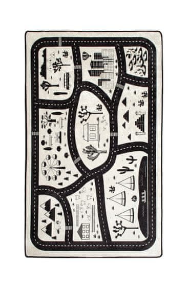 Conceptum Hypnose Detský koberec Black City 100x160 cm biely/čierny