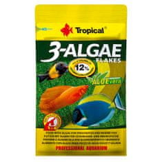 TROPICAL 3-Algae Flakes 12g krmivo s riasami pre sladkovodné a morské ryby