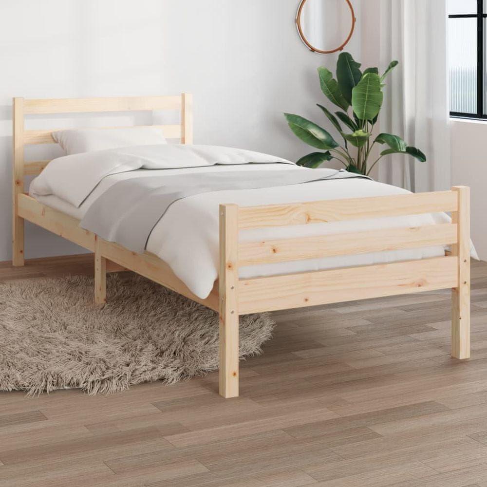 Vidaxl Rám postele, masívne drevo, 75x190 cm, jednolôžko