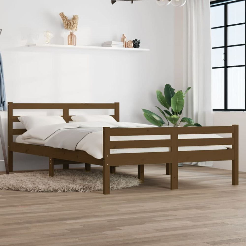 Vidaxl Rám postele, medovo hnedý, masívne drevo, 160 x 200 cm