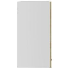 Vidaxl Presklená závesná skrinka, sonoma 60x31x60 cm, kompozitné drevo