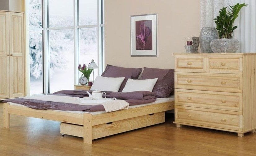 eoshop Drevená posteľ Celinka 180x200 + rošt ZADARMO (Farba dreva: Jelša)