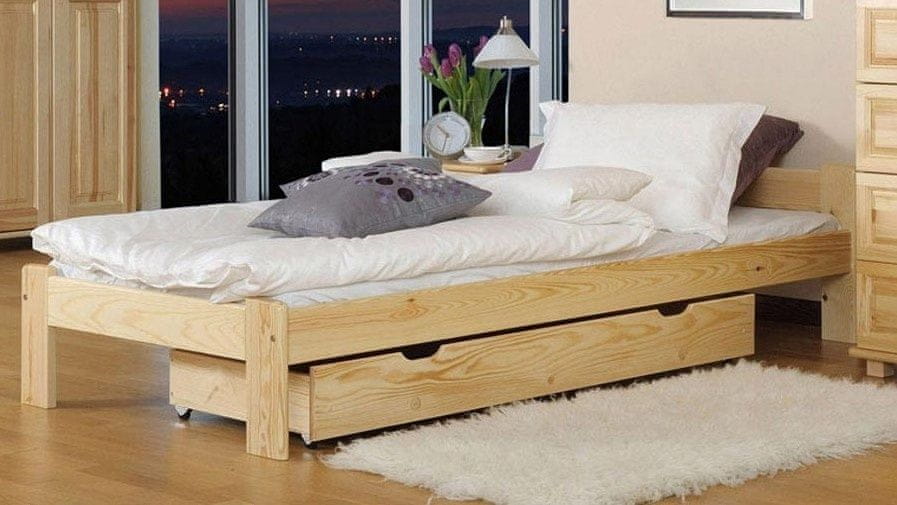 eoshop Drevená posteľ Celinka 80x200 + rošt ZADARMO (Farba dreva: Borovica)