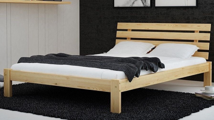 eoshop Drevená posteľ Klara 160x200 + rošt ZADARMO (Farba dreva: Orech)