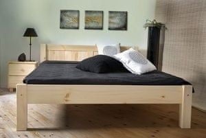 eoshop Drevená posteľ Wiktória 160x200 + rošt ZADARMO (Farba dreva: Jelša)
