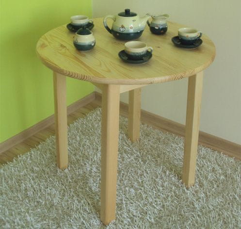 eoshop Jedálenský stôl kruhový 60cm z masívu borovica (Farba dreva: Borovica)