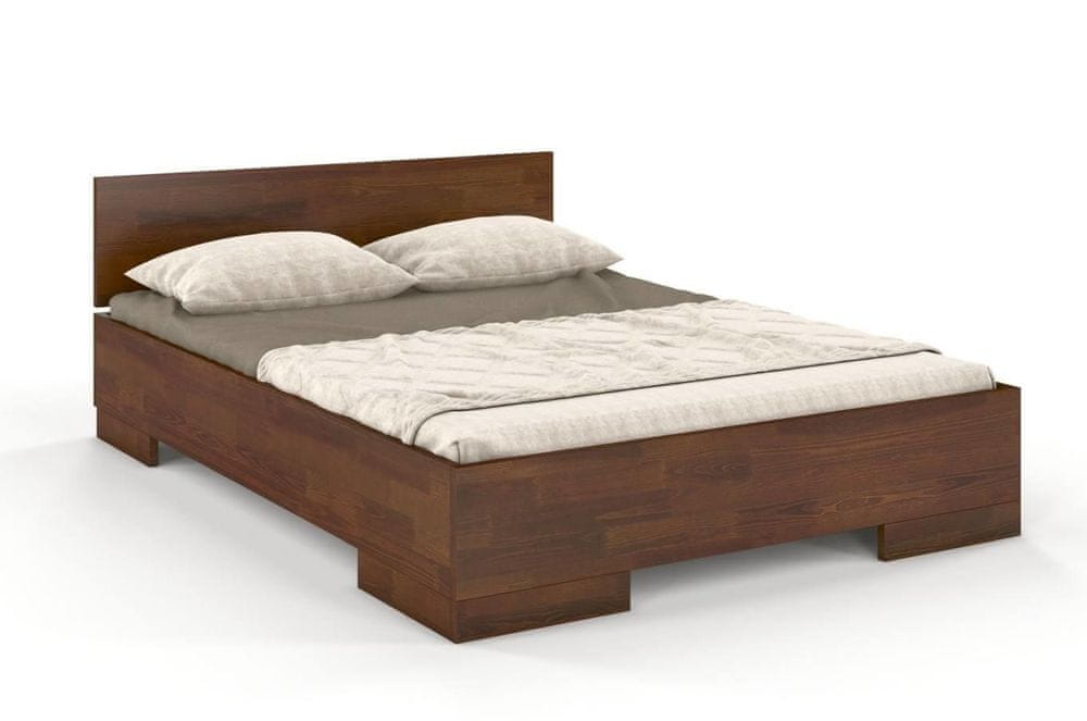 eoshop Drevená posteľ s úložným priestorom SPECTRUM Maxi&ST, borovica (Rozmer: 120x200 cm, Farba: Orech)