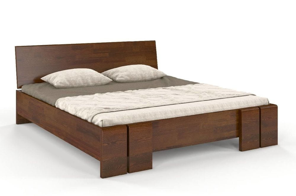 eoshop Drevená posteľ VESTRE Maxi, borovica (Rozmer: 200x200 cm, Farba: Orech)