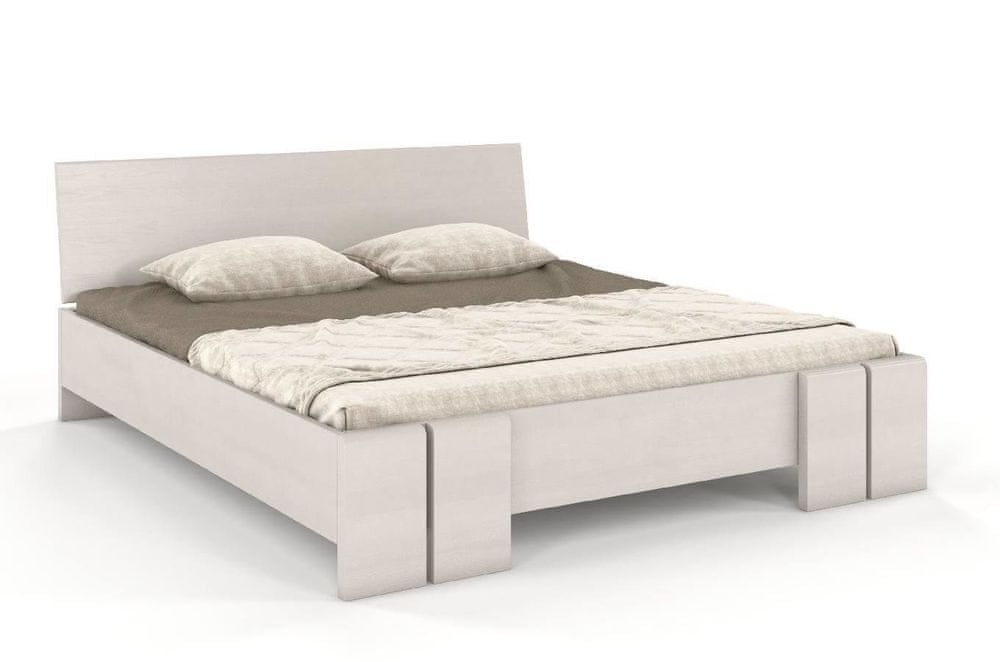 eoshop Drevená posteľ VESTRE Maxi & Long, dlhšia 20cm, borovica (Rozmer: 160x220 cm, Farba: Biela)