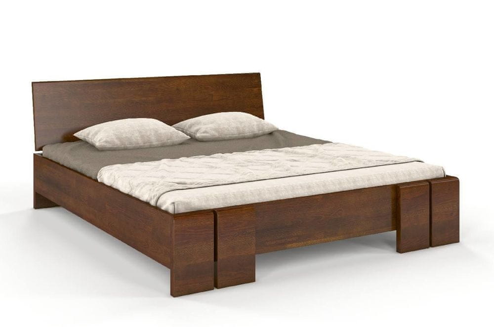 eoshop Drevená posteľ VESTRE Maxi & Long, dlhšia 20cm, borovica (Rozmer: 160x220 cm, Farba: Orech)