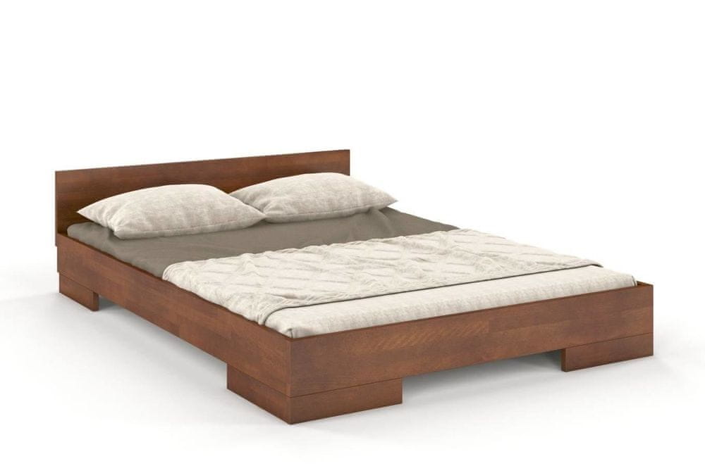 eoshop Drevená posteľ SPECTRUM Long, dlhšia 20cm, buk (Rozmer: 180x220 cm, Farba: Orech)