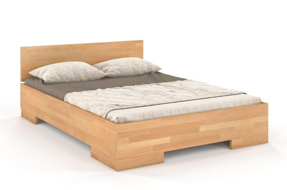 eoshop Drevená posteľ SPECTRUM Maxi&Long, dlhšia 20cm, buk (Rozmer: 160x220 cm, Farba: Prírodná)