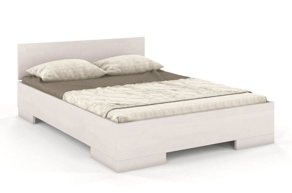 eoshop Drevená posteľ SPECTRUM Maxi&Long, dlhšia 20cm, buk (Rozmer: 160x220 cm, Farba: Biela)
