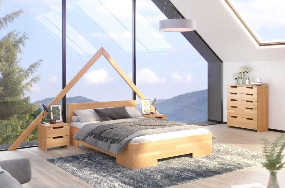 eoshop Drevená posteľ SPECTRUM Maxi&Long, dlhšia 20cm, buk (Rozmer: 120x220 cm, Farba: Prírodná)