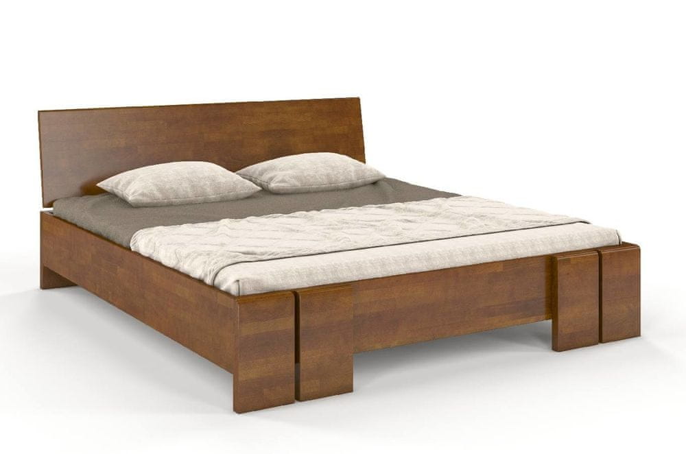 eoshop Drevená posteľ VESTRE Maxi & Long, dlhšia 20cm, buk (Rozmer: 200x220 cm, Farba: Orech)
