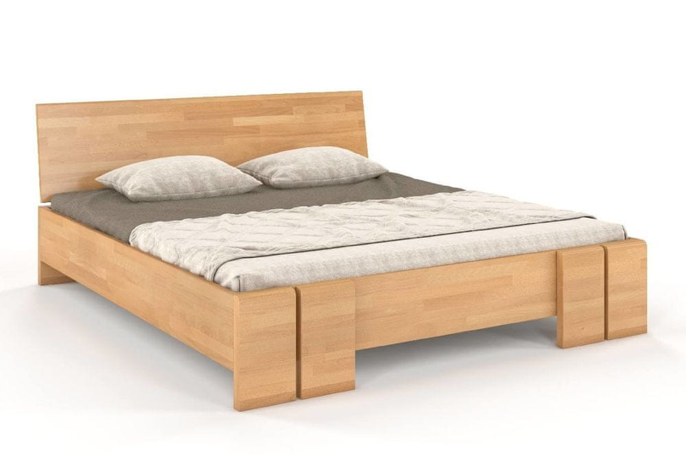 eoshop Drevená posteľ VESTRE Maxi & Long, dlhšia 20cm, buk (Rozmer: 200x220 cm, Farba: Prírodná)