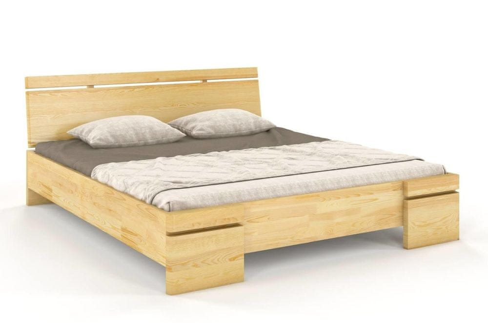 eoshop Drevená posteľ s úložným priestorom SPARTA Maxi & ST, borovica (Rozmer: 140x200 cm, Farba: Prírodná)