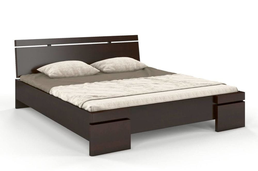 eoshop Drevená posteľ s úložným priestorom SPARTA Maxi & ST, borovica (Rozmer: 140x200 cm, Farba: Palisander)